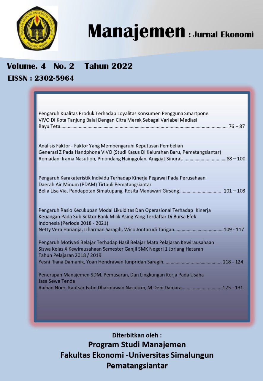 					View Vol. 4 No. 2 (2022): Manajemen : Jurnal Ekonomi
				