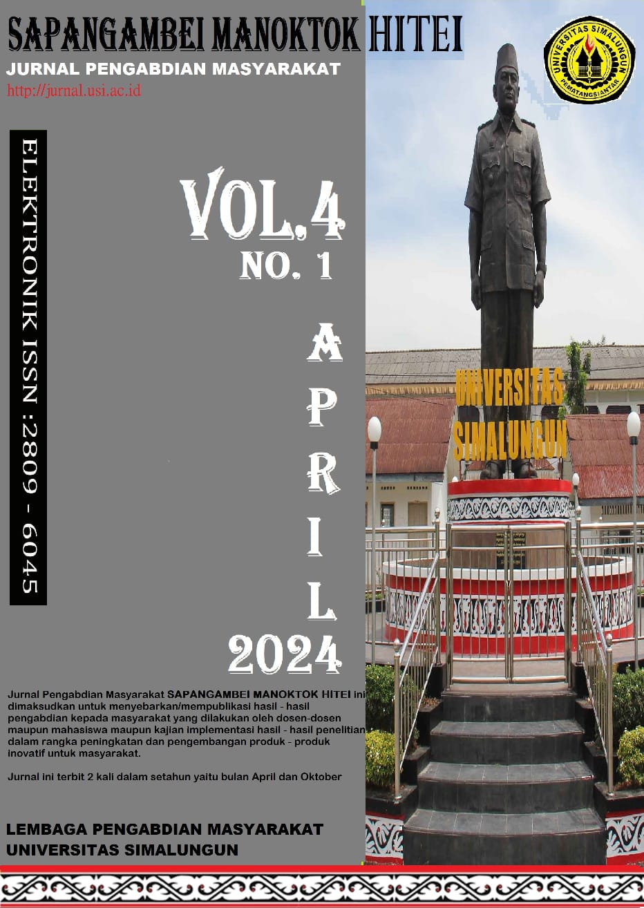 					View Vol. 4 No. 1 (2024): Jurnal Pengabdian Masyarakat SAPANGAMBEI MANOKTOK HITEI
				