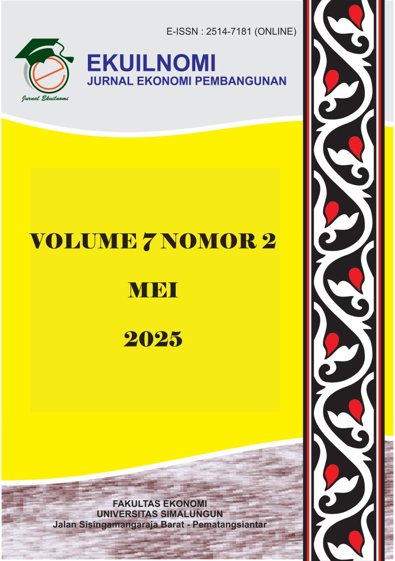 					View Vol. 7 No. 2 (2025): Ekuilnomi Vol 7(2), Mei 2025
				