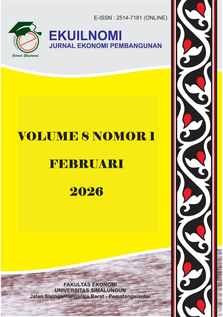 					View Vol. 8 No. 1 (2026): Ekuilnomi Vol 8(1), Feb 2026
				