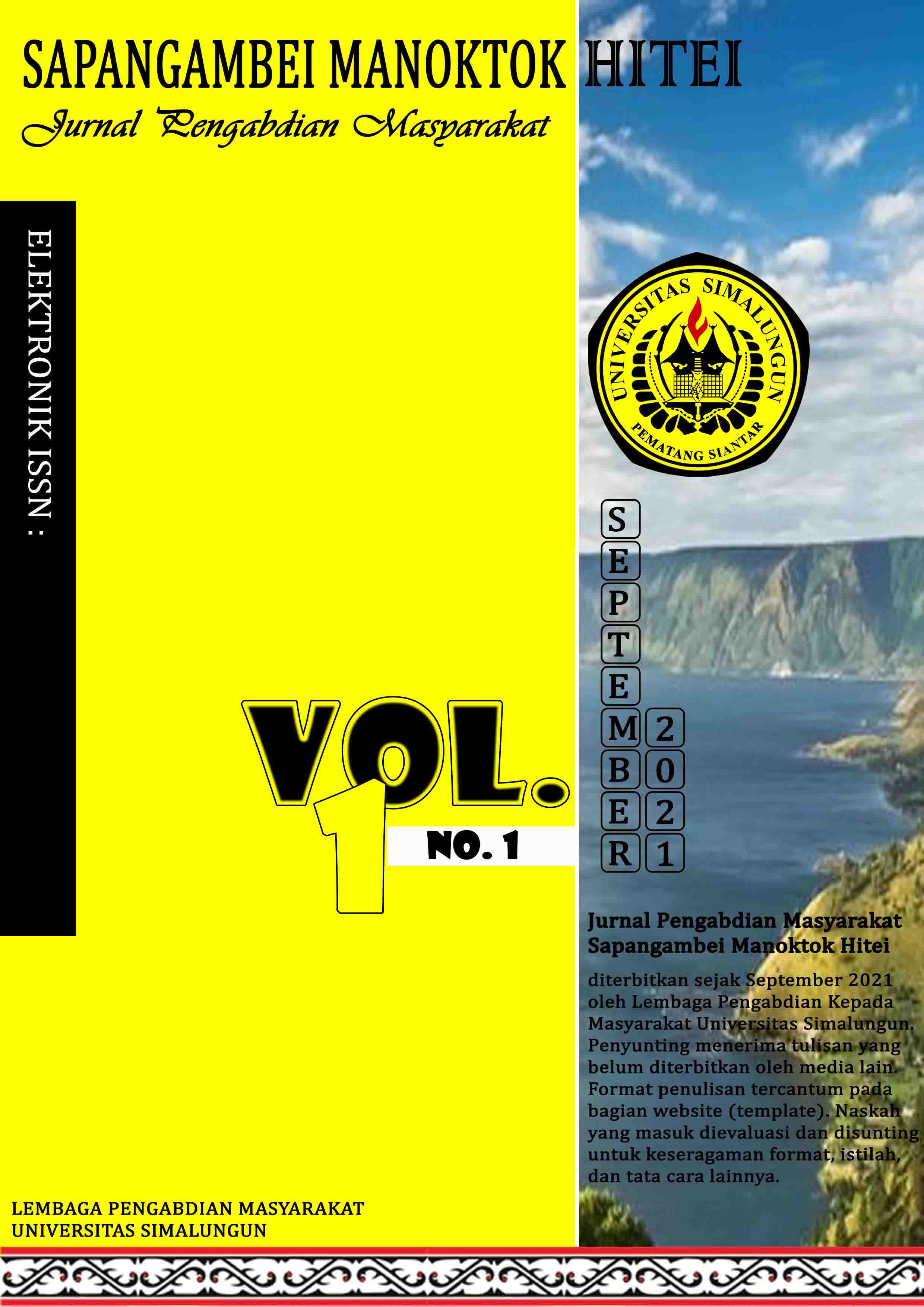 					View Vol. 1 No. 1 (2021): Jurnal Pengabdian Masyarakat Sapangambei Manoktok Hitei
				